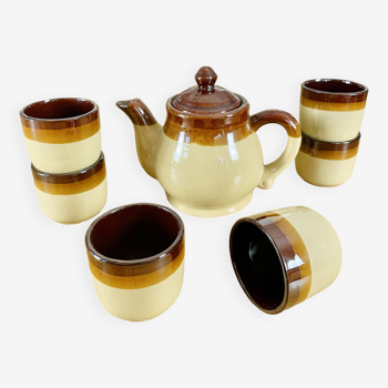 Glazed stoneware tea service from the 70s