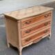 Bibus Louis XV commode renovated in raw solid wood and marquetry.