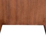 Solid wood confiturier, marquetry door, and marble top, 40x42x80cm.