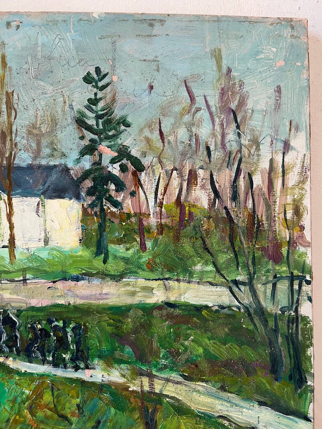 Funeral Procession, oil on panel