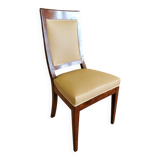 Set of 4 very elegant antique chairs in mahogany and imitation leather