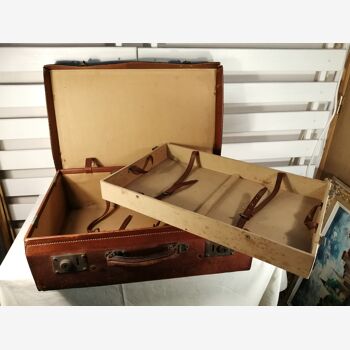 Ancienne valise en bois et cuir de la Maison J.Penet - Vintage