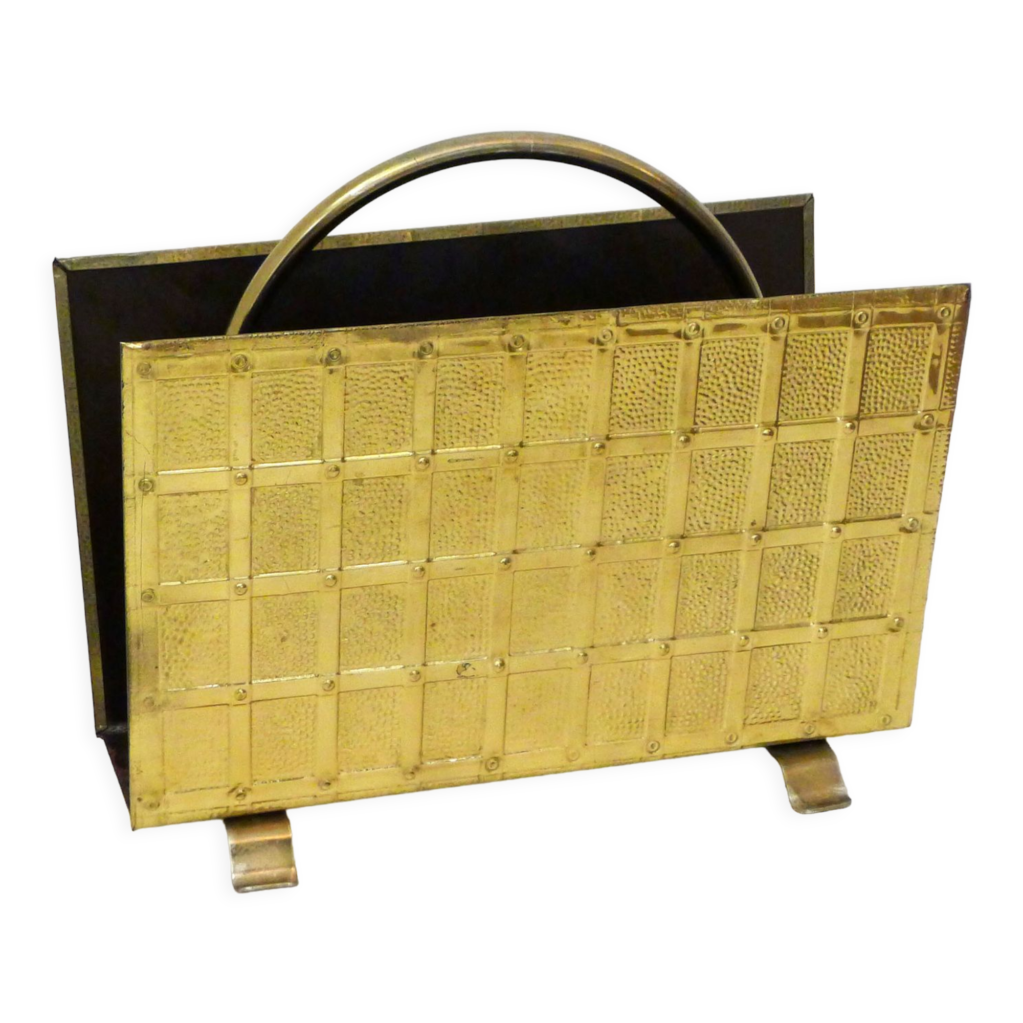 1960's brass magazine rack