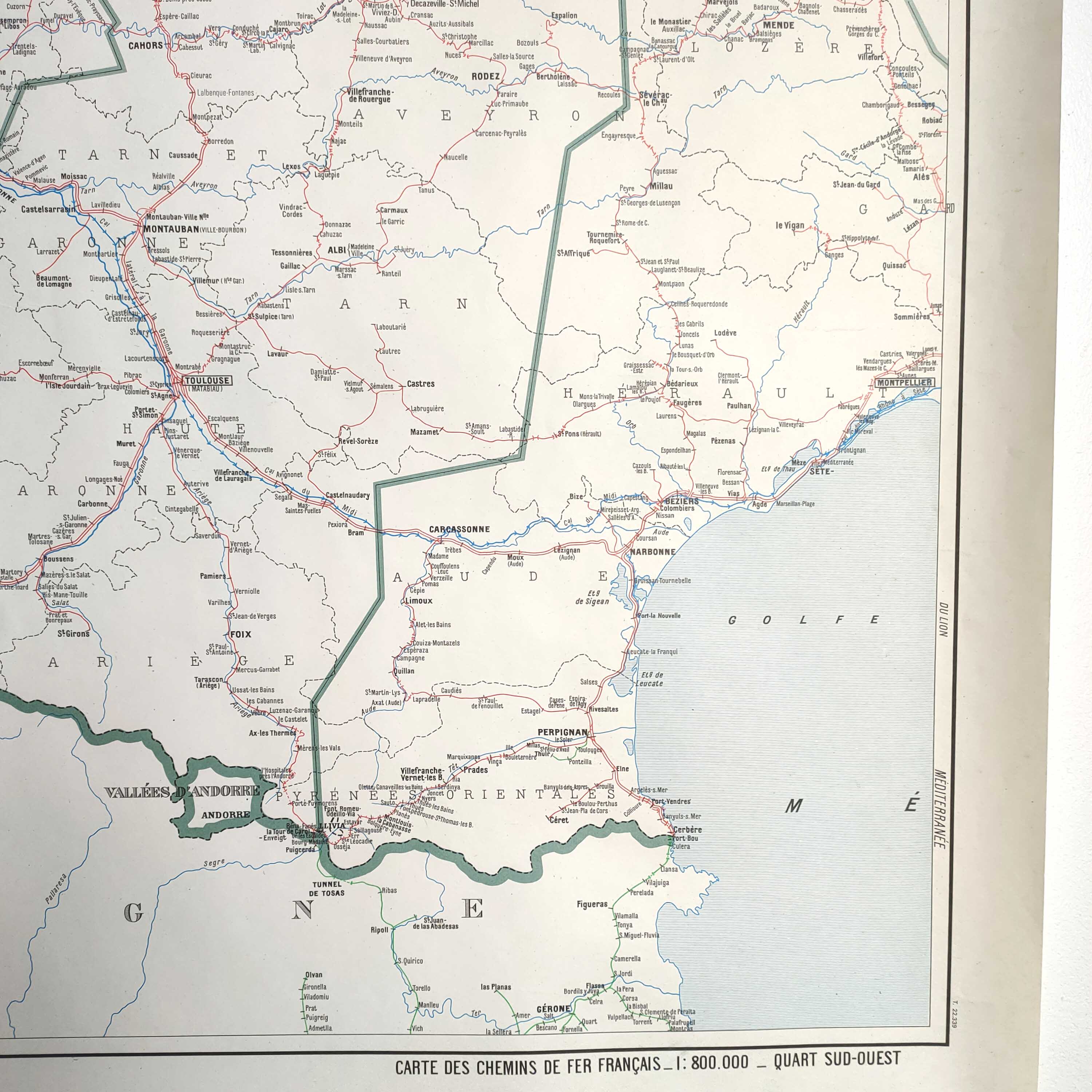 Old SNCF map of the South West
