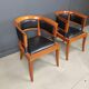 Set of 2 Cherry wood armchairs by Leon Krier Model Sella Media by Giorgetti