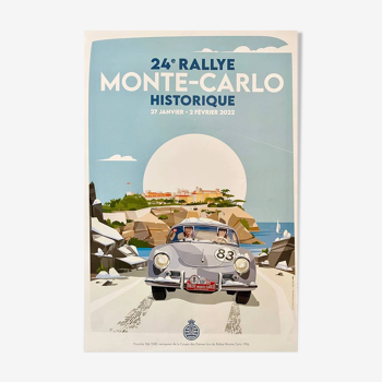 Affiche original 24e Rallye Historique Monte Carlo 2022  par Federall - Petit Format - On linen