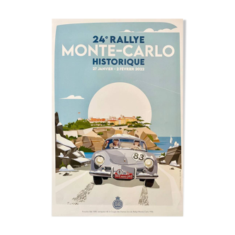 Original poster 24th Monte Carlo Historic Rally 2022 by Federall - Small Format - On linen