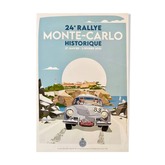 Affiche original 24e Rallye Historique Monte Carlo 2022  par Federall - Petit Format - On linen