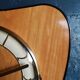 Clock formica vintage asymmetrical silent wall clock "Etling wood"