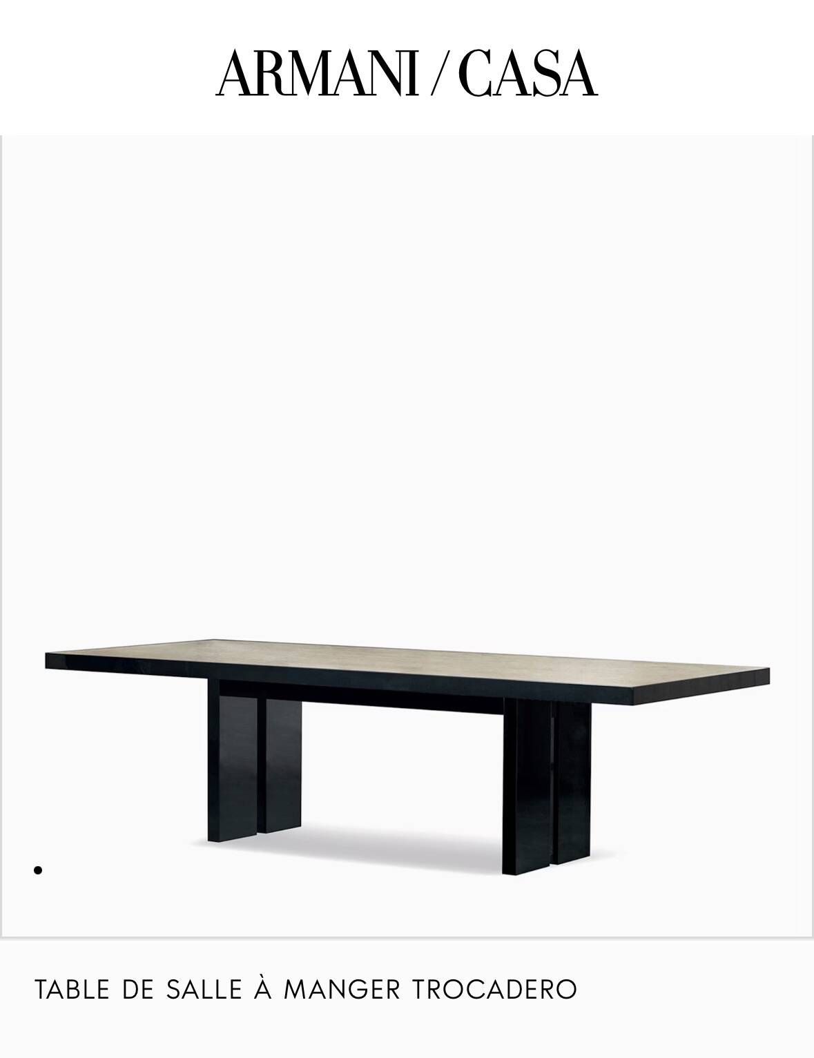 Table de salle à manger Trocadero par Armani