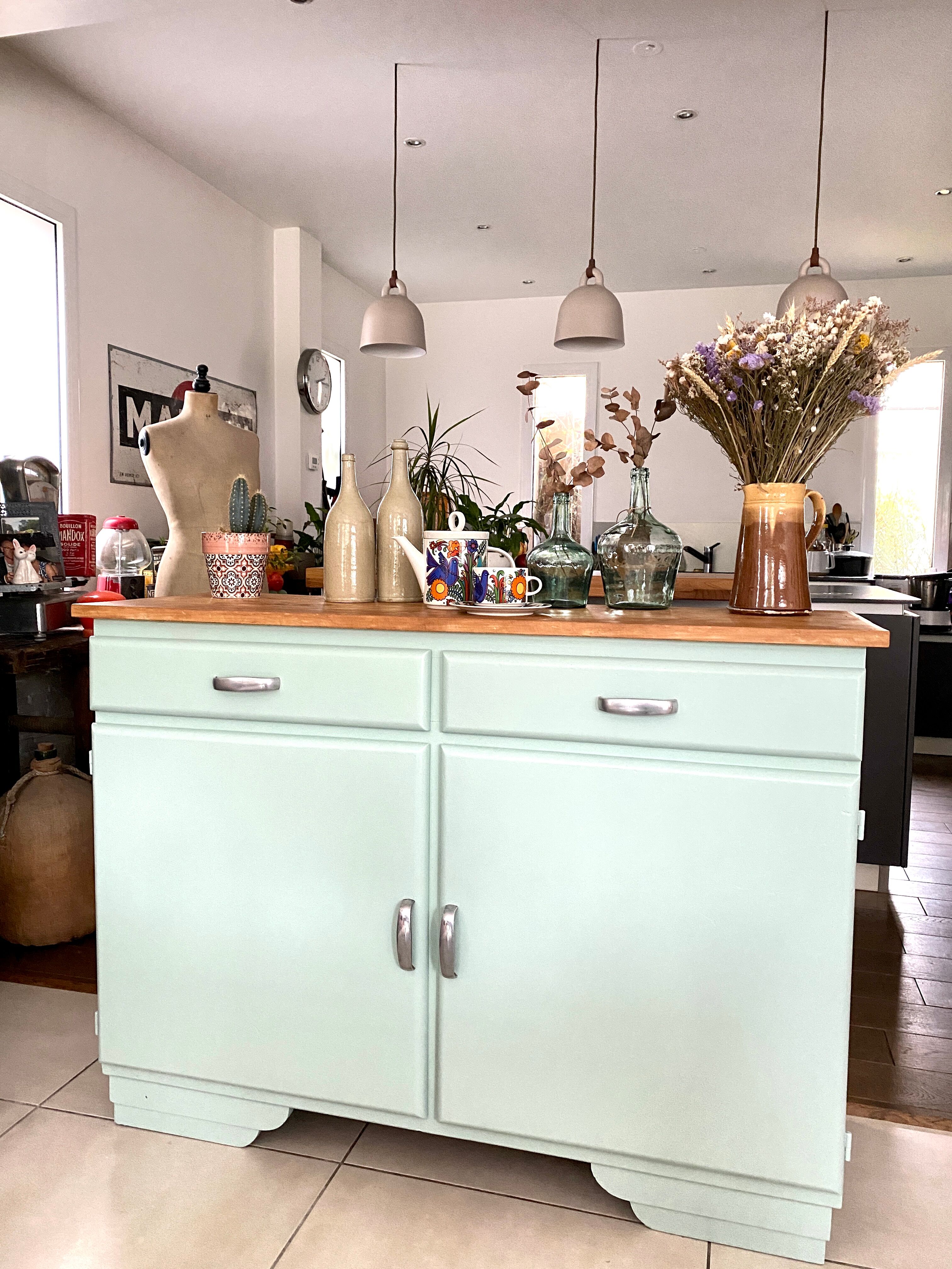 Vintage mint green buffet