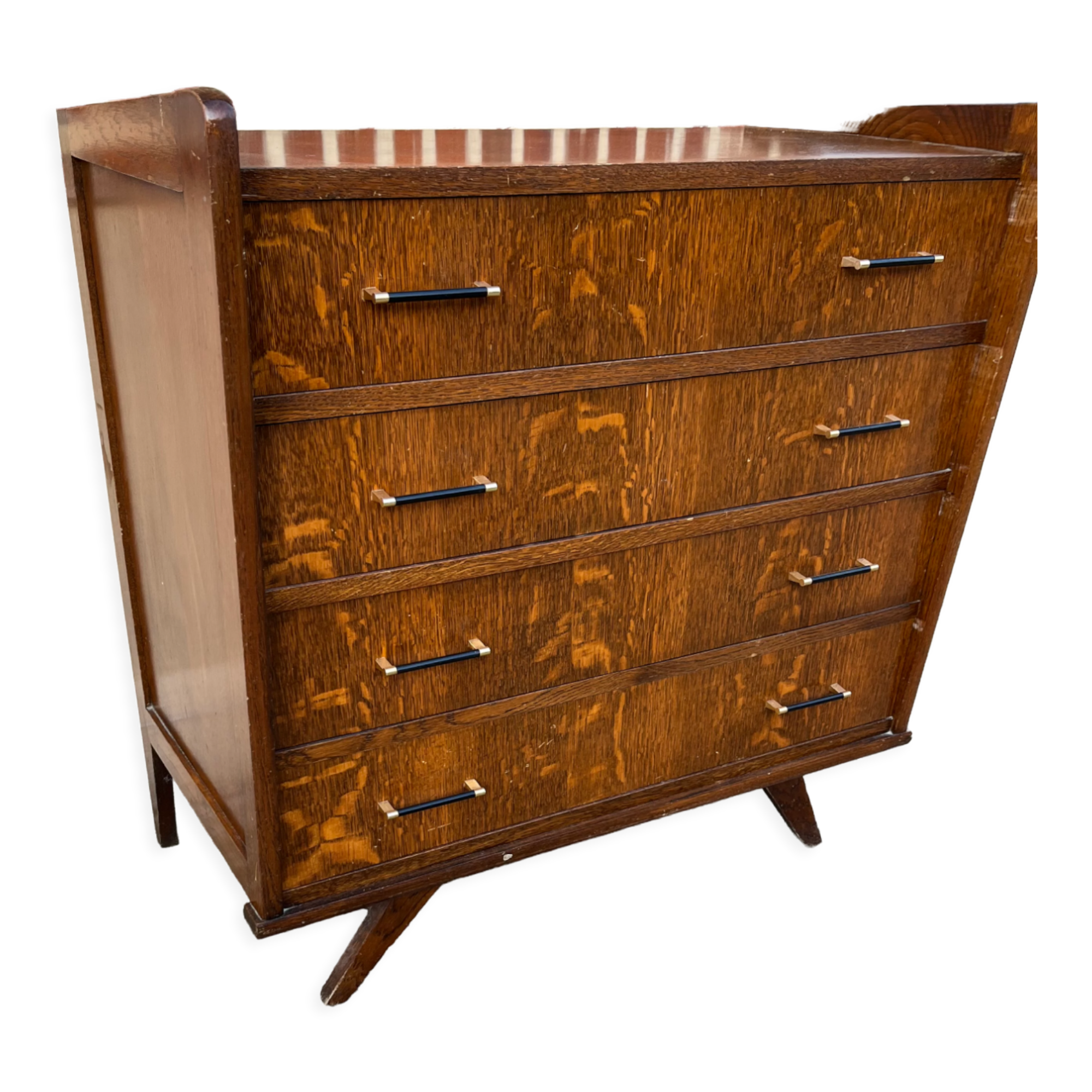 Vintage chest of drawers compass feet