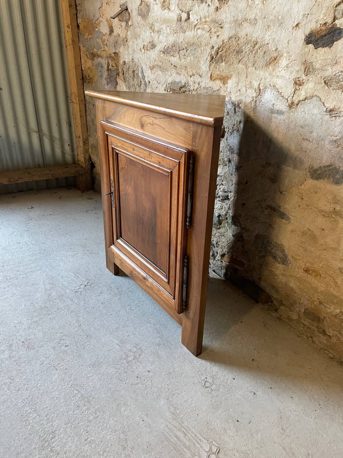 Antique corner unit in solid walnut