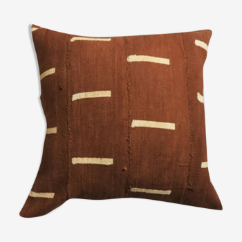 Bogolan ochre cushion cover