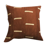 Housse de coussin bogolan ocre