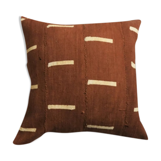 Housse de coussin bogolan ocre