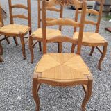 6 Louis XV style oak chairs
