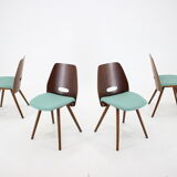 1960s set of four frantisek jirak dining chairs, czechoslovakia