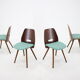 1960s set of four frantisek jirak dining chairs, czechoslovakia