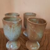 4 sandstone cups
