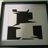 Tableau Vintage Art Optique - Victor Vasarely "Phantom" - Frame 40x40cm