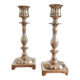 Pair of golden brass candle holders