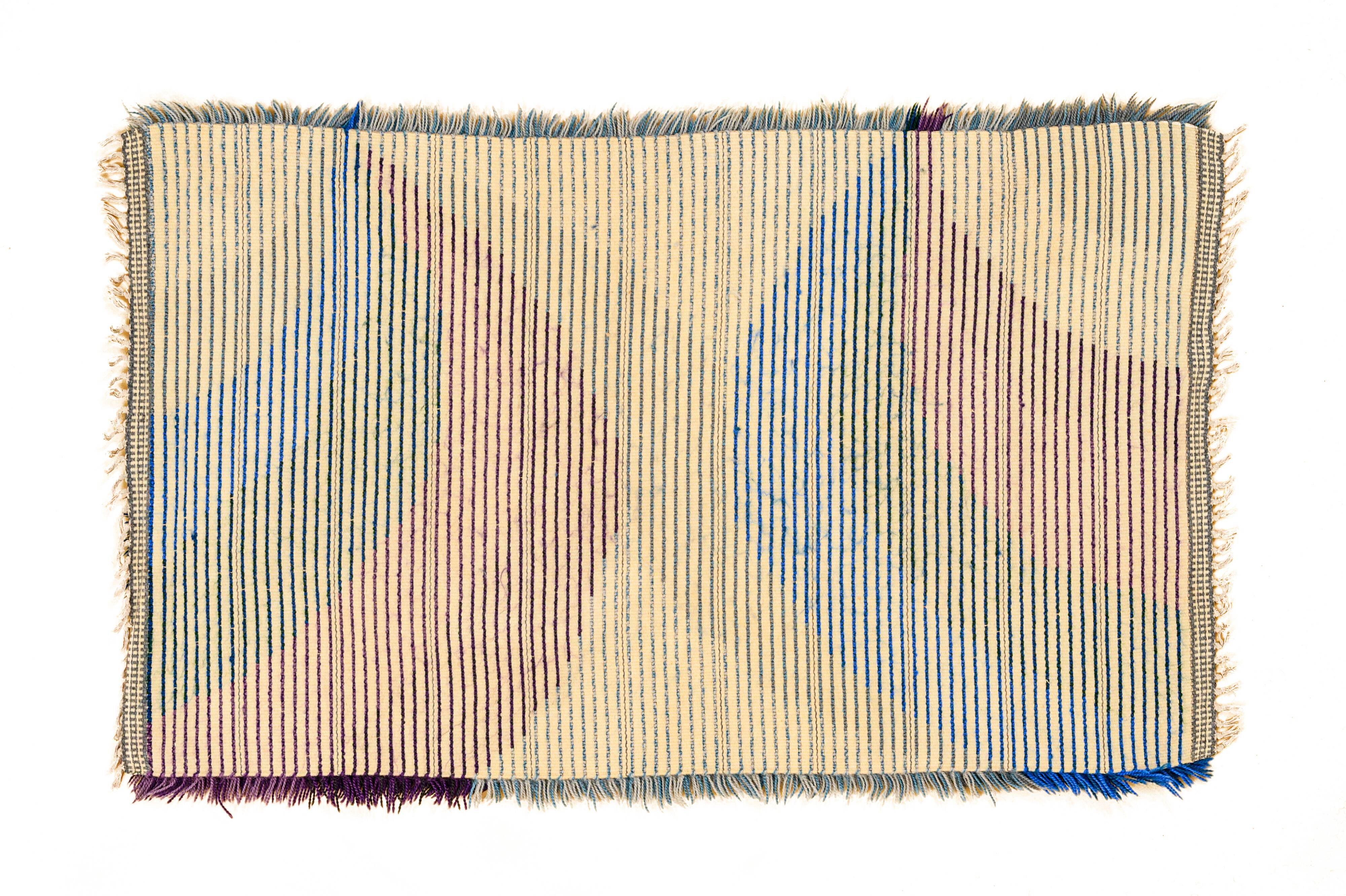 Scandinavian 20th century modern rya rug, 135 X 83 cm