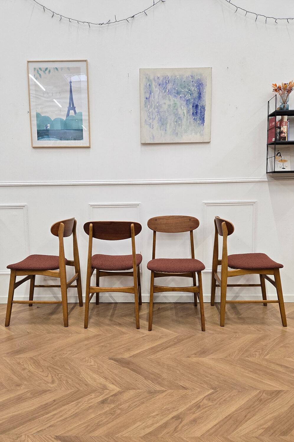 4 Chaises vintage en teck