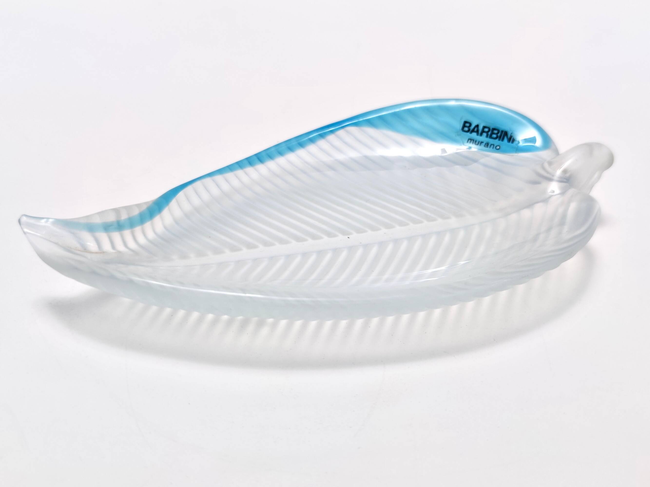 Postmodern Murano Glass Leaf Trinket Bowl / Vide-Poche by Alfredo Barbini, Italy