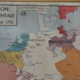 Carte Rossignol affiche scolaire N° 13 de L'Europe Occidentale de 1610 à 1715