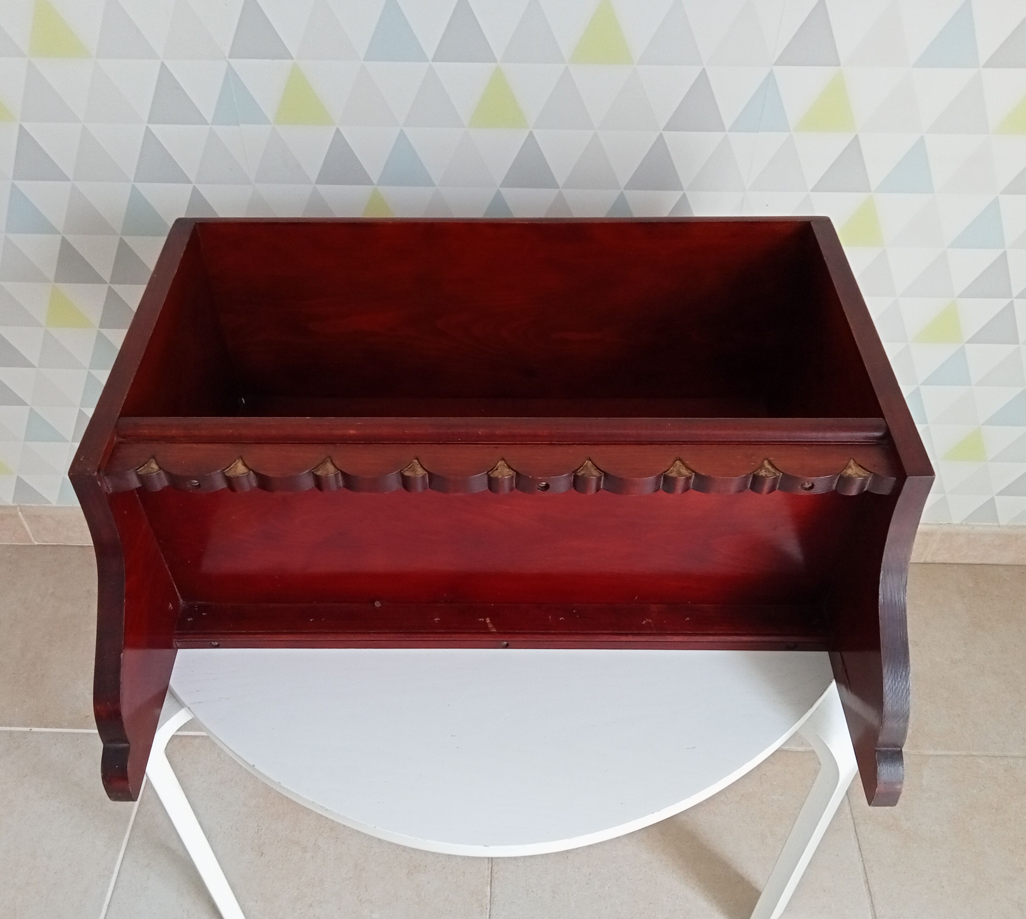 Vintage solid oak wall shelf