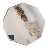 Vintage beveled octagonal mirror