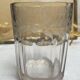 Vase de mariés gravé de 1889 en verre épais