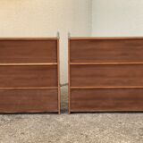 glass wall bookcase in vintage teak 1950