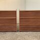 Vintage 1950s teak glass wall library