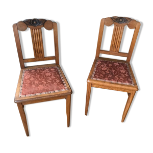 Lot de 2 chaises chêne - art