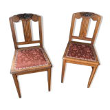 Set of 2 art deco oak chairs