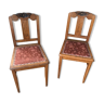 Lot de 2 chaises chêne art déco