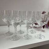 6 Cristal Grand Duc stemmed glasses for wine or water in genuine crystal