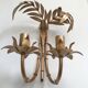 Applique "bambou" double feu métal laqué vieil or