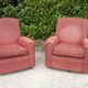 Pairs of art deco club armchairs in red fabrics year 30