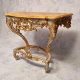 Console de style louis xv sur quatre pieds - bois laqué - 19ème