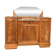Art Deco buffet in carved walnut, marble and large mirror – 1930s
