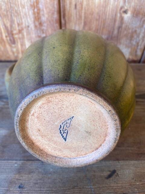 Old ceramic jug in the shape of a gourd by Louis Lourioux