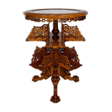 Japanese rotating library pedestal table by Gabriel Viardot, 1880