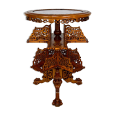 Japanese rotating library pedestal table by Gabriel Viardot, 1880