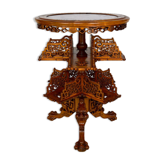 Japanese rotating library pedestal table by Gabriel Viardot, 1880