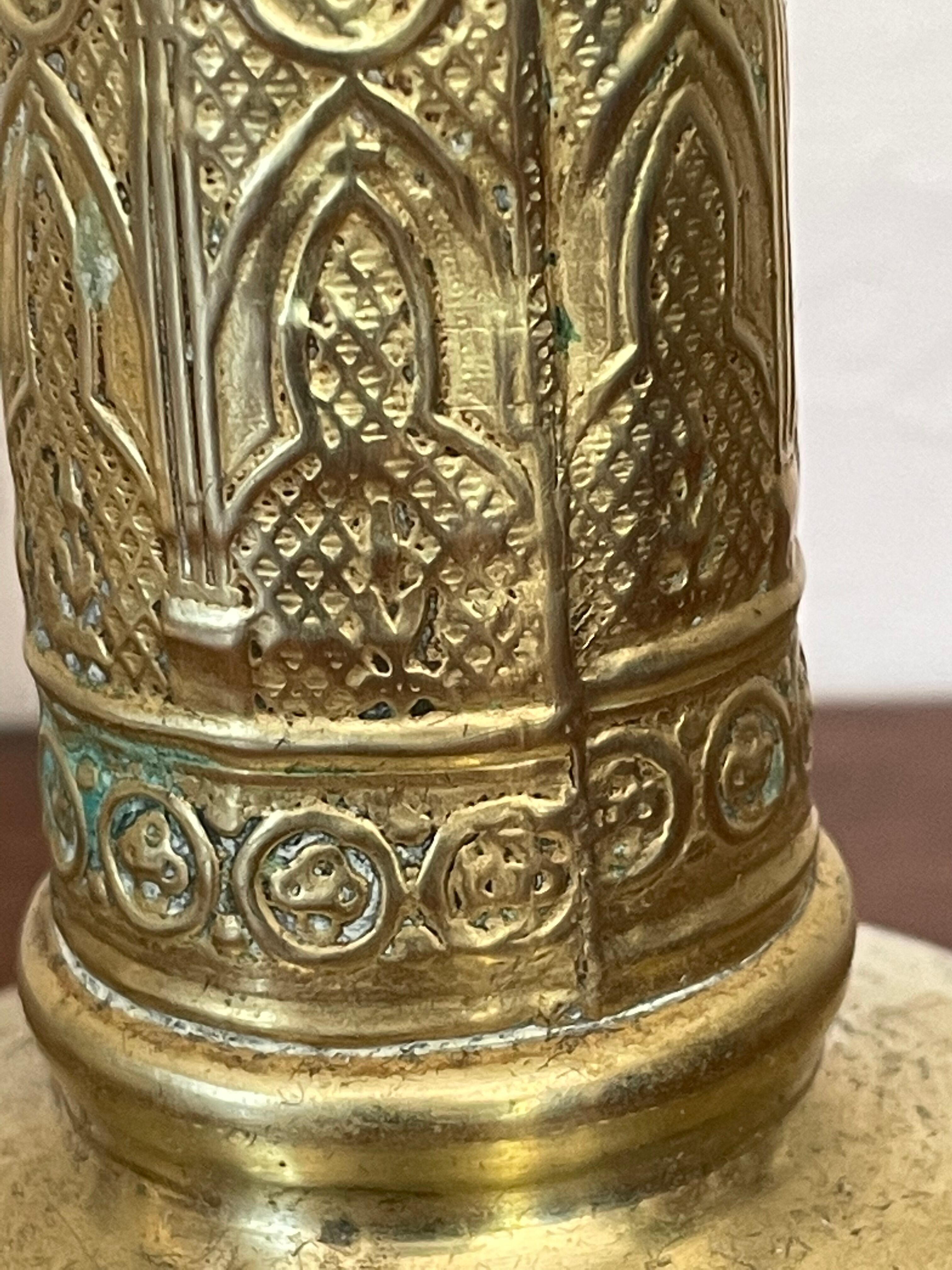 Pair of brass candle holders