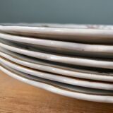 Set of 6 hollow plates Digoin Sarreguemines, Condé model