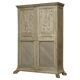 Jacobean Revival armoire, hand-carved, painted - 1840-1860